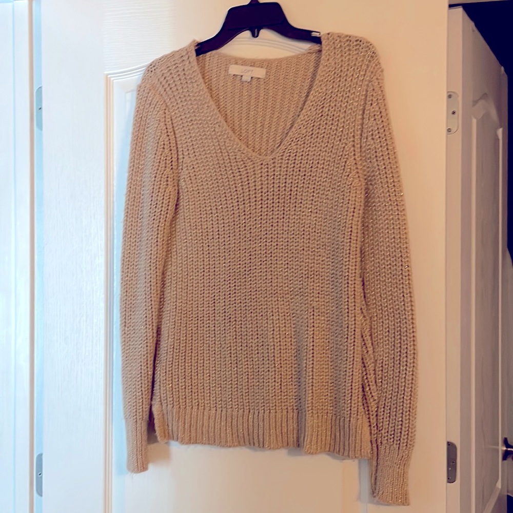 Loft size M tan/gold sweater